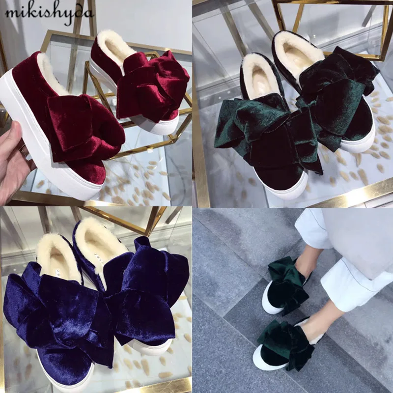 Plush Platform Creepers Big Bow Flat Womens Velvet Loafers Lazy Ladies Leisure Low Help Women Close Toe Wool Warm Furry Slip On
Plush Platform Creepers Big Bow Flat Womens Velvet Loafers Lazy Ladies Leisure Low Help Women Close Toe Wool Warm Furry Slip On