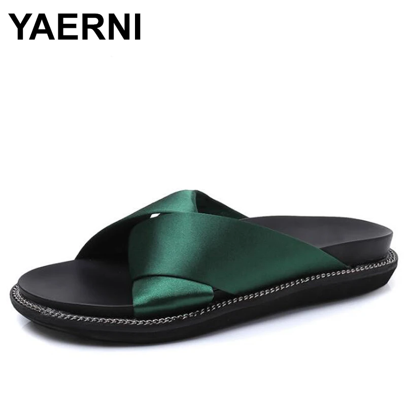 YAERNI/Новая Летняя обувь Женские пляжные вьетнамки в богемном стиле с атласным