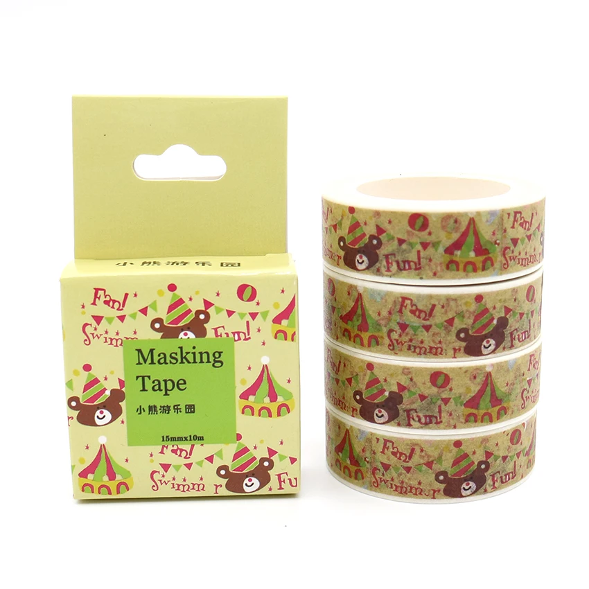 Box Package Kawaii Bear Amusement Park Washi Tape Masking Tape Decorative Scrapbooking Adhesive DIY Sticker Label Tape 10m*15mm
Box Package Kawaii Bear Amusement Park Washi Tape Masking Tape Decorative Scrapbooking Adhesive DIY Sticker Label Tape 10m*15mm