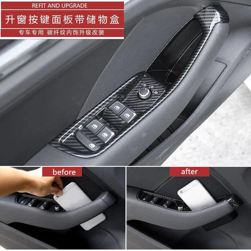 For Audi A3 2014-2018 4PCS Carbon Fiber ABS Chrome Car Interior Door Window Lift Glass Switch Buttons Cover Moldings
For Audi A3 2014-2018 4PCS Carbon Fiber ABS Chrome Car Interior Door Window Lift Glass Switch Buttons Cover Moldings