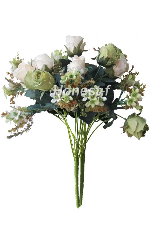 Artificial Multi-Coloured Rose Silk Flowers Bounquet Mixed Arrangement, Home Hotel Room Wedding Decoration(White And Green)
Artificial Multi-Coloured Rose Silk Flowers Bounquet Mixed Arrangement, Home Hotel Room Wedding Decoration(White And Green)