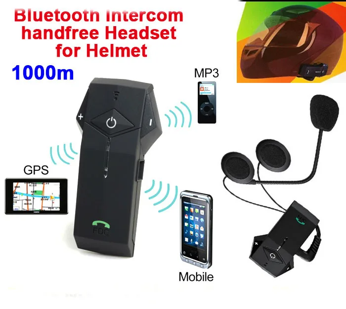 1000 м водонепроницаемый полный дуплекс Bluetooth Интерком мотоцикл и лыжный шлем