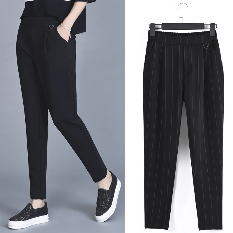 Sporting Pants Women's 2021 Spring Autumn Casual Harem Pants Womens Black Loose Loose Sweatpants Pants Female Striped Pants
Sporting Pants Women's 2021 Spring Autumn Casual Harem Pants Womens Black Loose Loose Sweatpants Pants Female Striped Pants