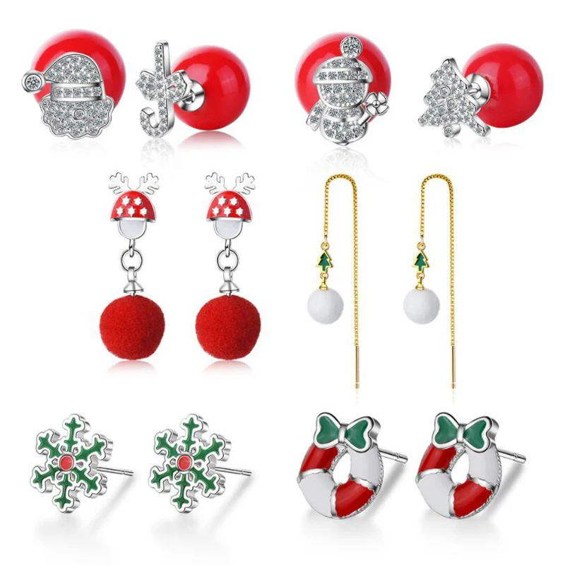 KOFSAC New Charm 925 Sterling Silver Earrings For Women Cute Santa Claus Snowflake Asymmetry Earring Christmas Fine Jewelry Gift
KOFSAC New Charm 925 Sterling Silver Earrings For Women Cute Santa Claus Snowflake Asymmetry Earring Christmas Fine Jewelry Gift