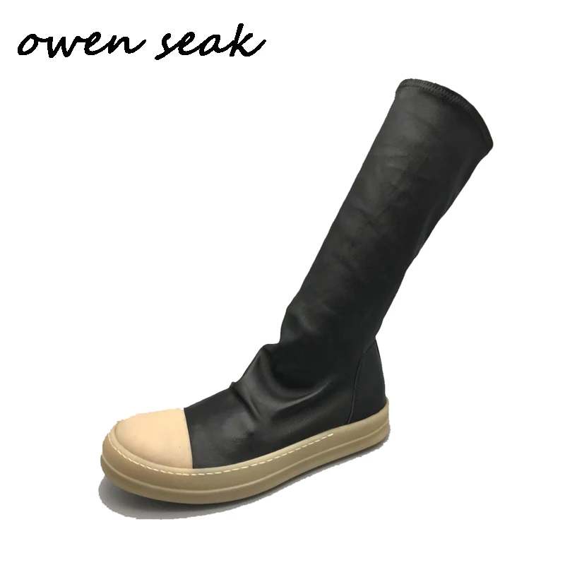 Owen Seak Men Shoes Knee High Boots Sheepskin Leather Luxury Trainers Winter Boots Casual Flats Man Shoes Black Big Size Sneaker
Owen Seak Men Shoes Knee High Boots Sheepskin Leather Luxury Trainers Winter Boots Casual Flats Man Shoes Black Big Size Sneaker