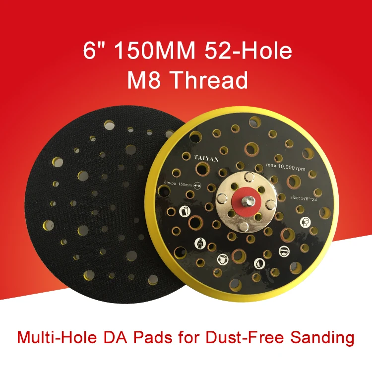 6 Inch 52-Hole Multi-Hole DA Sanding Pad Sander Backing Pad Dust-Free Abrasive Tools Grinder Accessories
6 Inch 52-Hole Multi-Hole DA Sanding Pad Sander Backing Pad Dust-Free Abrasive Tools Grinder Accessories