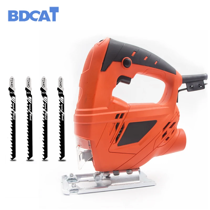 BDCAT 710W Electric Jigsaw Woodworking Electric Jigsaw Metallic Timber Plasterboard Cutting Tool with 4 Saw Blades
BDCAT 710W Electric Jigsaw Woodworking Electric Jigsaw Metallic Timber Plasterboard Cutting Tool with 4 Saw Blades