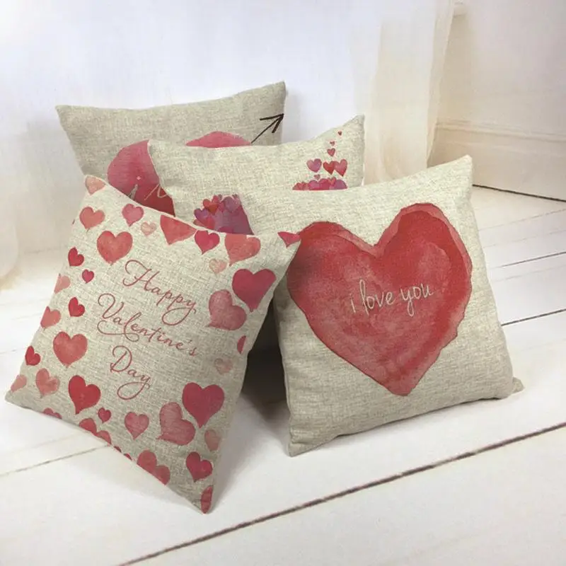 Happy Valentine's Day Decoration Linen Pillow Cover for Couple Red Heart Arrow Shape I LOVE YOU Cushion Cover Home Sofa Car
Happy Valentine's Day Decoration Linen Pillow Cover for Couple Red Heart Arrow Shape I LOVE YOU Cushion Cover Home Sofa Car
