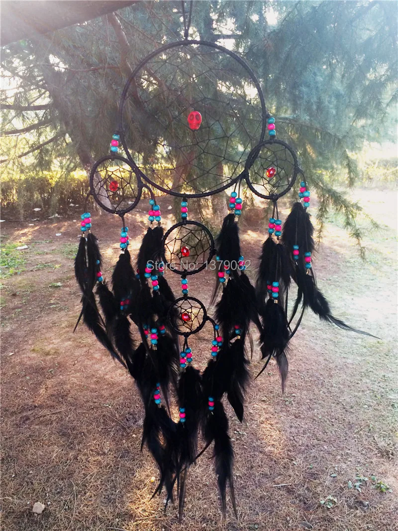 

New fashion originality big Hot black Dreamcatcher Wind Chimes Indian Style Feather Pendant Dream Catcher Gift
