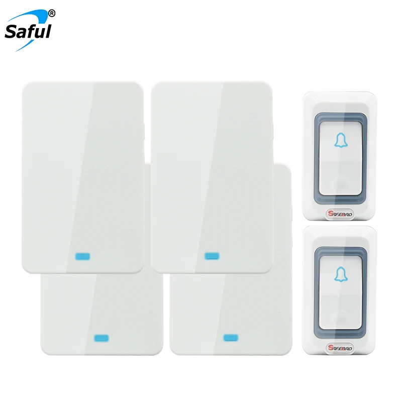 Saful 28 melody AC 100-240V wireless doorbell waterproof 150m remote door bell button white EU/US/UK for home door ring
Saful 28 melody AC 100-240V wireless doorbell waterproof 150m remote door bell button white EU/US/UK for home door ring