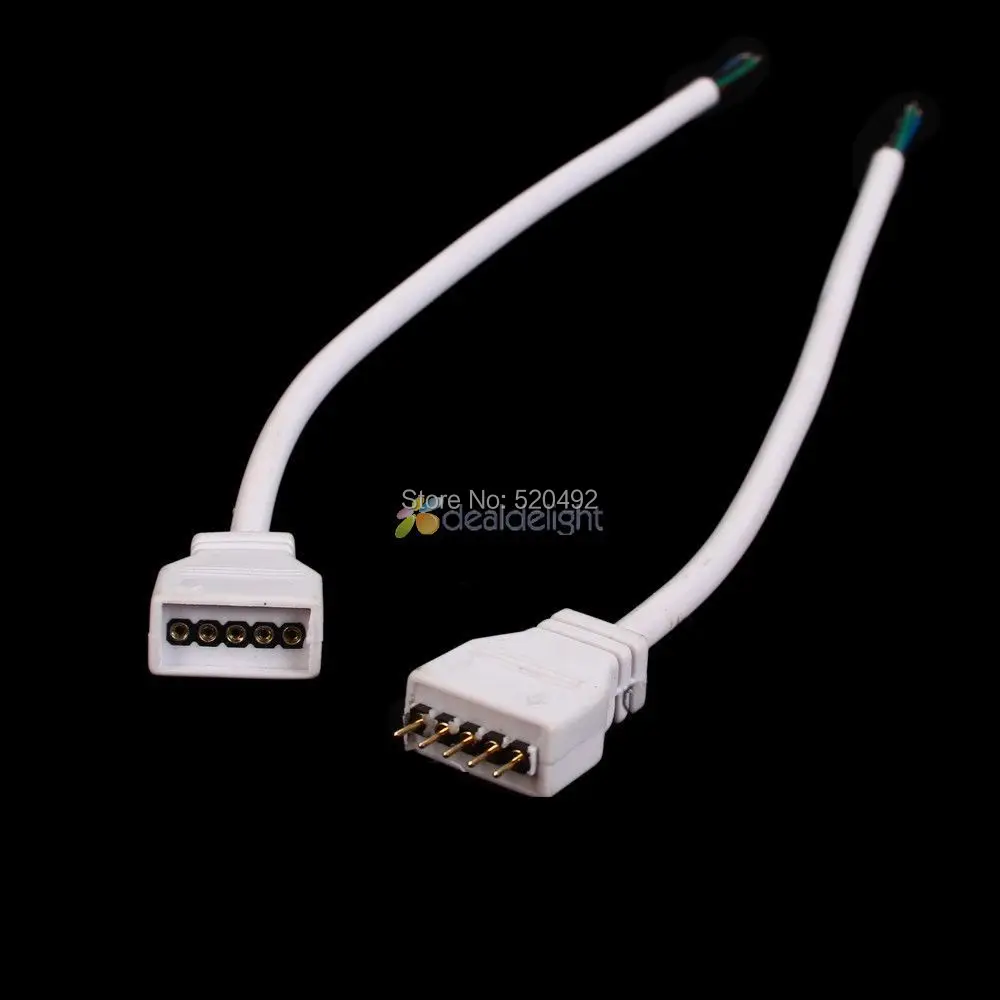 5pairs 5 pin Male + Female LED Connector With 15cm length Cable Cord For 5050 RGBW RGBWW LED Strip Light
5pairs 5 pin Male + Female LED Connector With 15cm length Cable Cord For 5050 RGBW RGBWW LED Strip Light