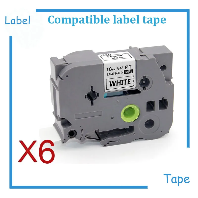 6pk 18mm Black on White tze-241 tz Label Tape Compatible For Brother P-touch TZ-241 tze241
6pk 18mm Black on White tze-241 tz Label Tape Compatible For Brother P-touch TZ-241 tze241
