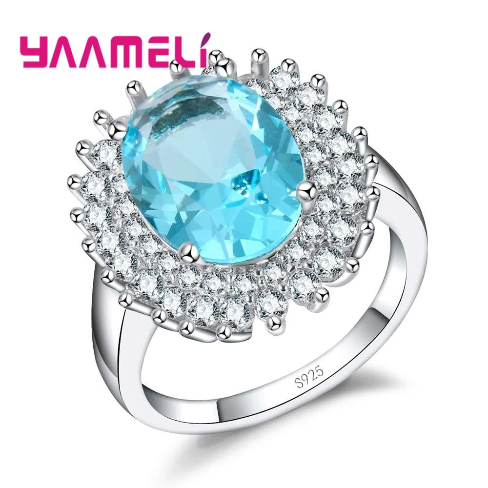 Birthday Gift Ornaments Cute Lovely Style Blue Flowers Round Rings For Women 925 Sterling Silver CZ Valentine's Day Gift
Birthday Gift Ornaments Cute Lovely Style Blue Flowers Round Rings For Women 925 Sterling Silver CZ Valentine's Day Gift