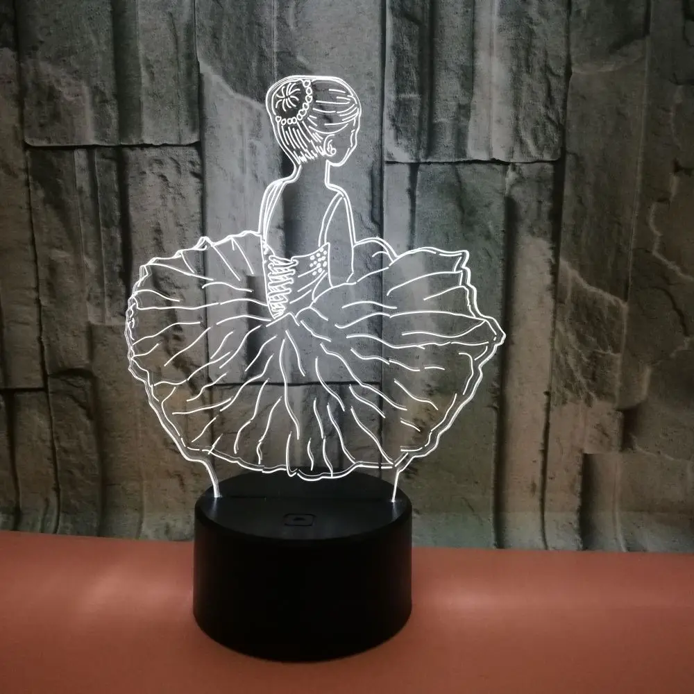 Светодиодный ночник с 3D рисунком балерины, 7 цветов, меняющиеся цвета, Usb настольная лампа, прикроватный светильник для спальни, домашний декор для девочек, лучший подарок
Светодиодный ночник с 3D рисунком балерины, 7 цветов, меняющиеся цвета, Usb настольная лампа, прикроватный светильник для спальни, домашний декор для девочек, лучший подарок