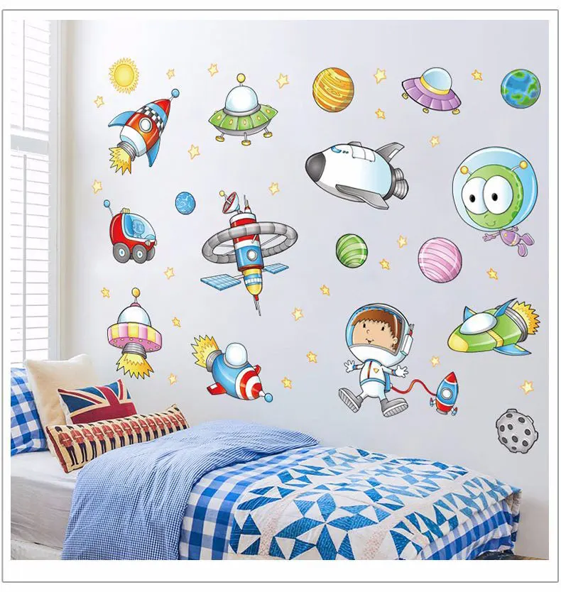 Space Astronaut Cartoon Wall Sticker Kids Room Decoration Bedroom Art Background Baby Autocollant Mural
Space Astronaut Cartoon Wall Sticker Kids Room Decoration Bedroom Art Background Baby Autocollant Mural