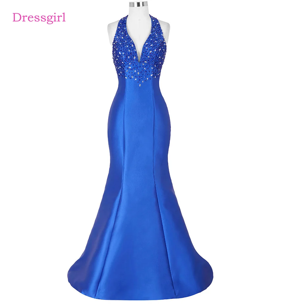 Royal Blue Evening Dresses Mermaid Halter Beaded Backless Women Elegant Long Evening Gown Prom Dress Robe De Soiree
Royal Blue Evening Dresses Mermaid Halter Beaded Backless Women Elegant Long Evening Gown Prom Dress Robe De Soiree