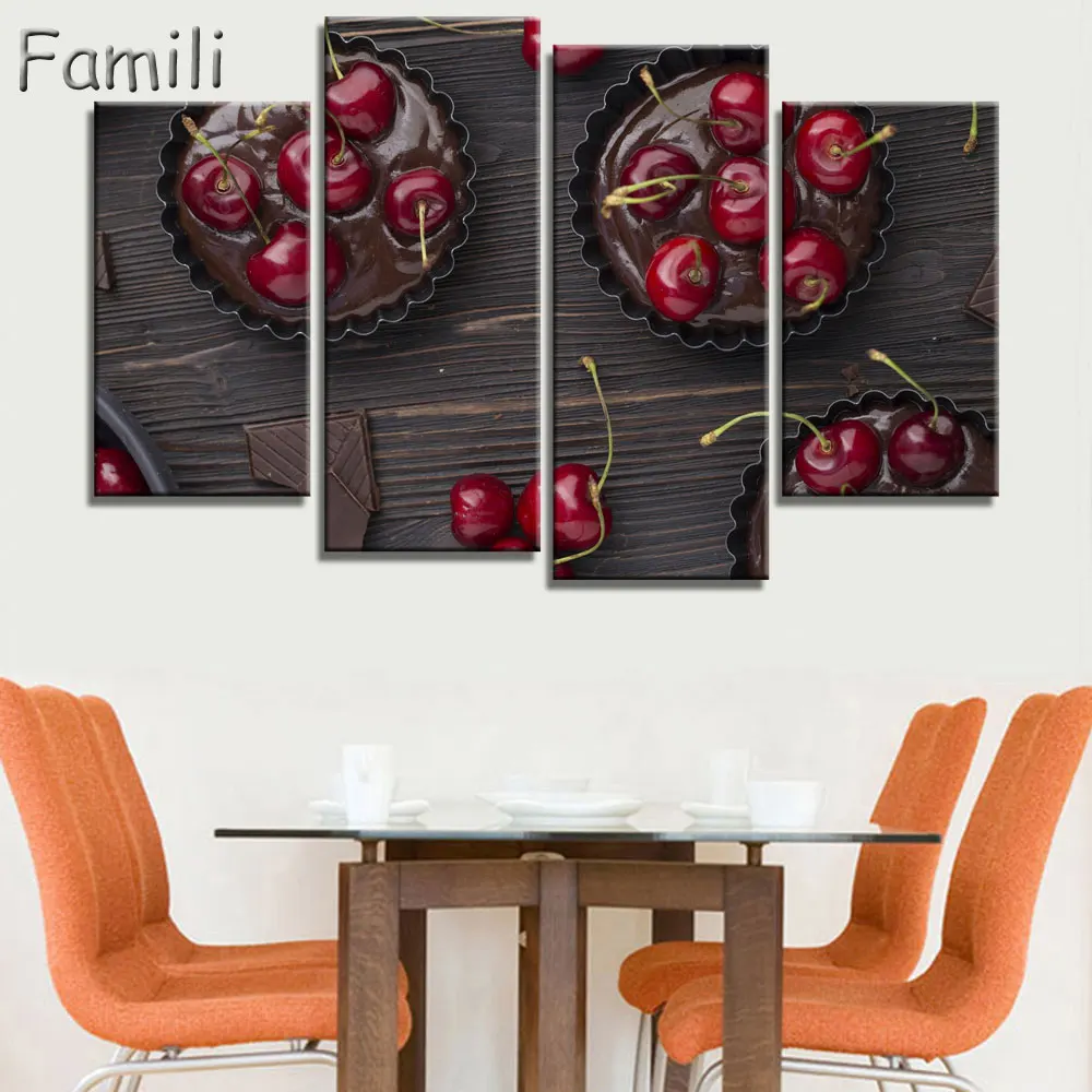 4Panels Modern Cartoon fruit strawberry ice cream Canvas Painting Wall Art Picture For restaurant Home Decor no framed
4Panels Modern Cartoon fruit strawberry ice cream Canvas Painting Wall Art Picture For restaurant Home Decor no framed