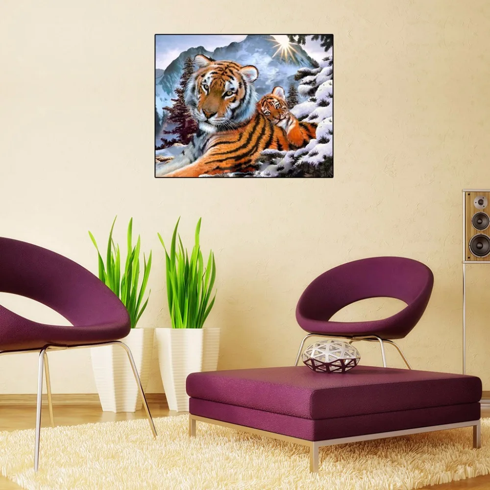 Бескаркасные Тигры DIY Цифровая масляная краска по номерам Картина на холсте