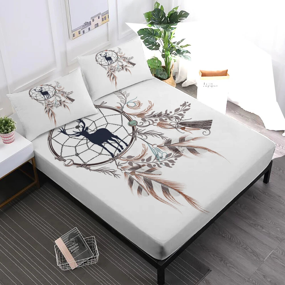 Animal Deer Print Bedding Set Dreamcatcher Flowers Print Fitted Sheet Flat Sheet King Queen Bed Linens Pillowcase Home Decor D40
Animal Deer Print Bedding Set Dreamcatcher Flowers Print Fitted Sheet Flat Sheet King Queen Bed Linens Pillowcase Home Decor D40