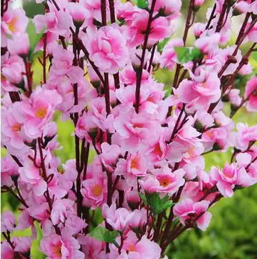

126CM/50inch Pink Artificial Peach Branches Cherry Blossom Silk Flowers Home Wedding party shop Decoration Flower 50pcs/lot