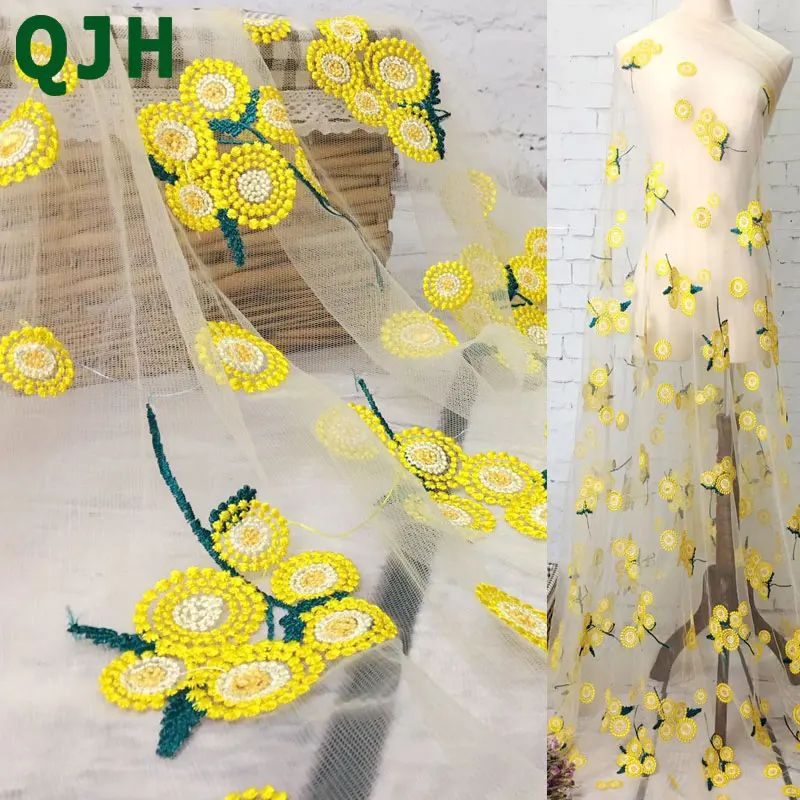 1 yard New Arrival fashion yellow flowers African embroidery lace fabric wedding dresses voile lace Material Transparent tulle
1 yard New Arrival fashion yellow flowers African embroidery lace fabric wedding dresses voile lace Material Transparent tulle