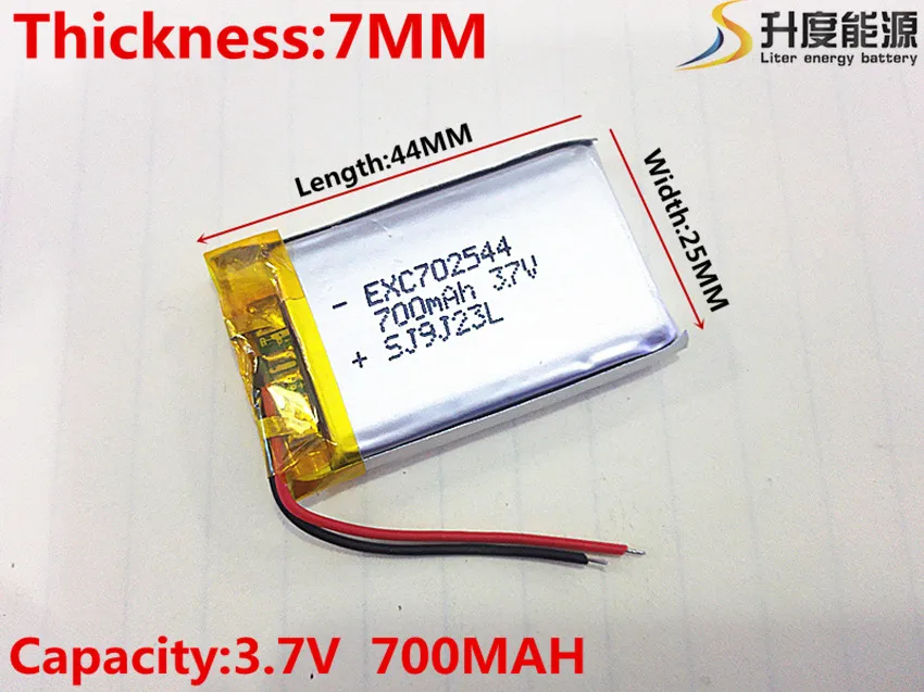 Литий-полимерная литиевая батарея 3,7 V, 702544 700MAH может быть настроена оптом CE FCC ROHS MSDS сертификация качества
Литий-полимерная литиевая батарея 3,7 V, 702544 700MAH может быть настроена оптом CE FCC ROHS MSDS сертификация качества