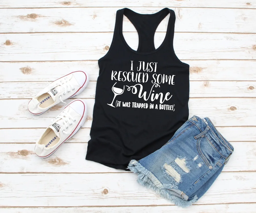 I Just Rescued Some Wine (it was trapped in a bottle!) funny slogan graphic women fashion grunge drinking lover vest undershirt
I Just Rescued Some Wine (it was trapped in a bottle!) funny slogan graphic women fashion grunge drinking lover vest undershirt