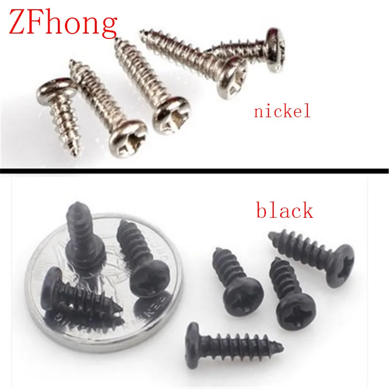 1000pcs M1.4 1.4mm phillips black or nickel plated pan round head head Self Tapping Screws
1000pcs M1.4 1.4mm phillips black or nickel plated pan round head head Self Tapping Screws
