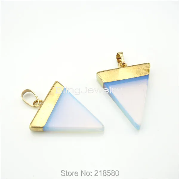 SP-010 Opal Quartz Triangle Pendant, Healing Crystal Charm, Geometry Pendant Edged in Gold or Silver Edge
SP-010 Opal Quartz Triangle Pendant, Healing Crystal Charm, Geometry Pendant Edged in Gold or Silver Edge
