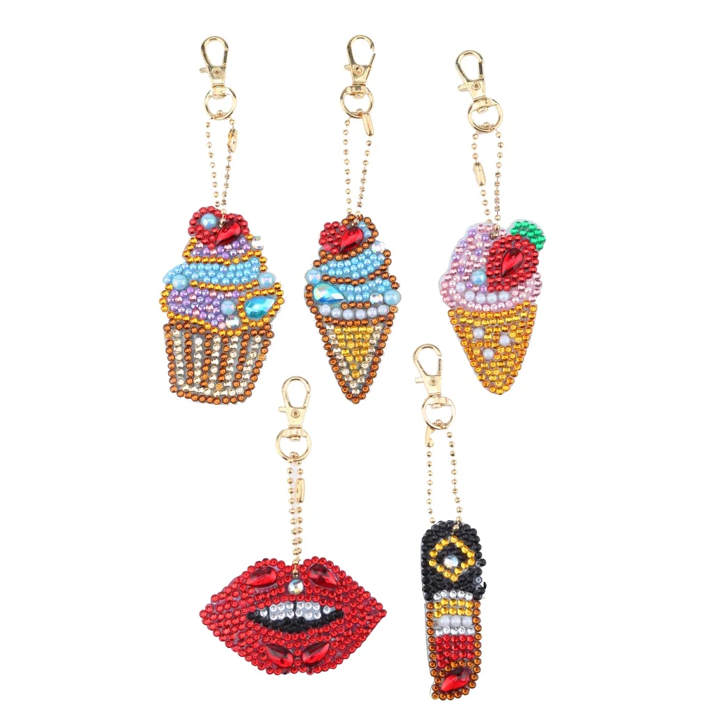 4/5Pcs/set Diamond Keychains Ice Cream Diamond Painting Keyrings Special Shaped Crystal Drill Bag Decor Beautiful DIY Crafts
4/5Pcs/set Diamond Keychains Ice Cream Diamond Painting Keyrings Special Shaped Crystal Drill Bag Decor Beautiful DIY Crafts