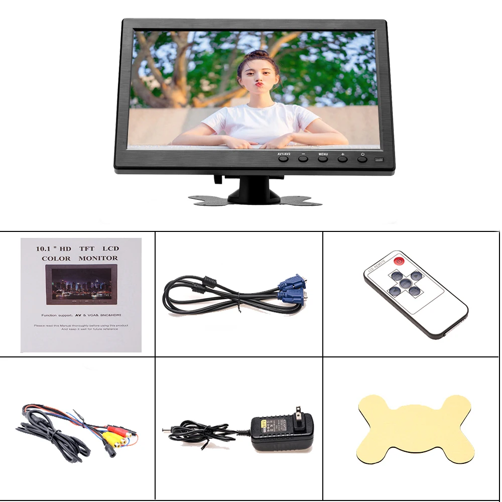 Podofo 10 1 &quotLCD HD Автомобильный подголовник монитор VGA/AV/USB/SD TV & PC 2-канальный видео
