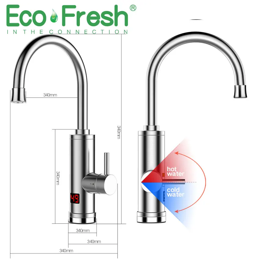 Ecofresh Electric Kitchen Water Heater Tap Instant Hot Water Faucet Heater Cold Heating Faucet Tankless Instantaneous Heater
Ecofresh Electric Kitchen Water Heater Tap Instant Hot Water Faucet Heater Cold Heating Faucet Tankless Instantaneous Heater
