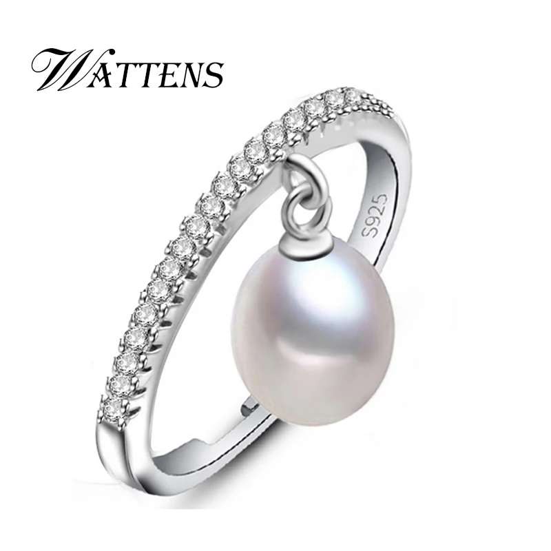 

WATTENS богемные ювелирные изделия perlas модные пресноводные жемчужные Регулируемые кольца для женщин 8-9 жемчуг AAAA драгоценные камни кольцо шка...