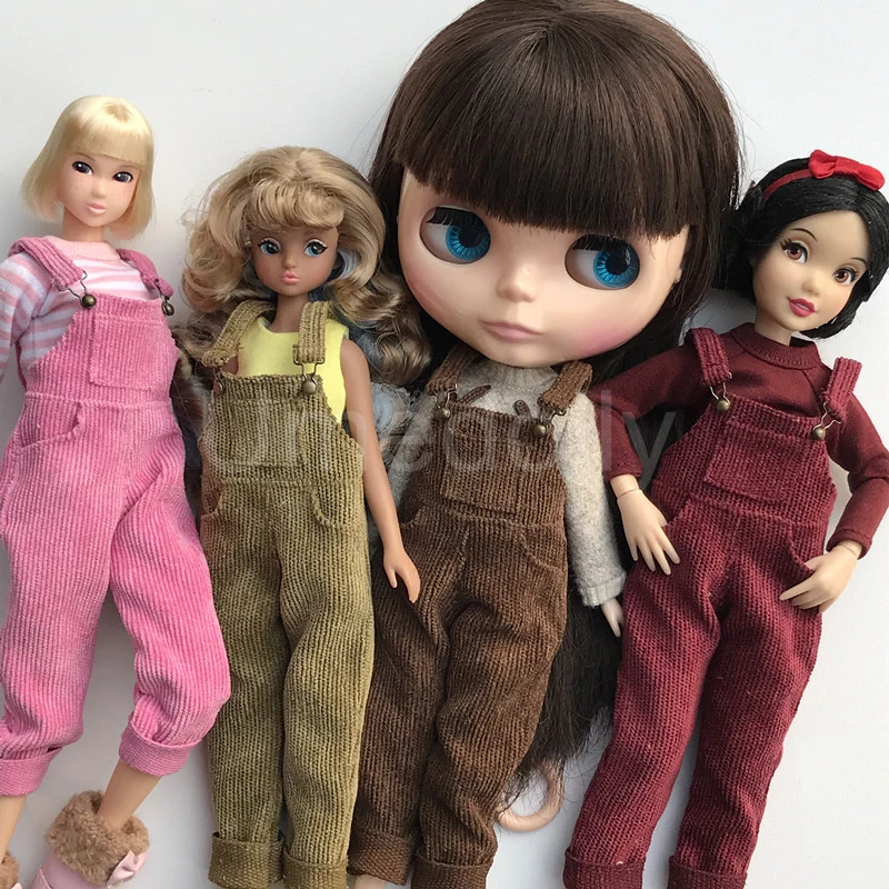 Одежда для куклы Blyth 1 шт. вельветовые подтяжки брюки комбинезон кукол Azone Licca Momoko
