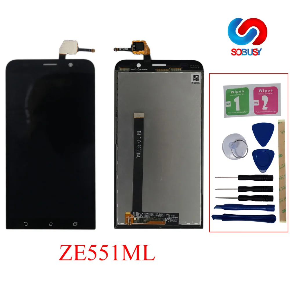 5 ''протестированный ЖК дисплей для ASUS Zenfone 2 ZE551ML сенсорный экран панель