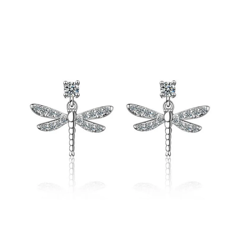 New Fashion Cute Dragonfly 925 Silver Clear Zircon Drop Dangle Earring For Women Girls Simple Party Gift Earring Jewelry ED738
New Fashion Cute Dragonfly 925 Silver Clear Zircon Drop Dangle Earring For Women Girls Simple Party Gift Earring Jewelry ED738
