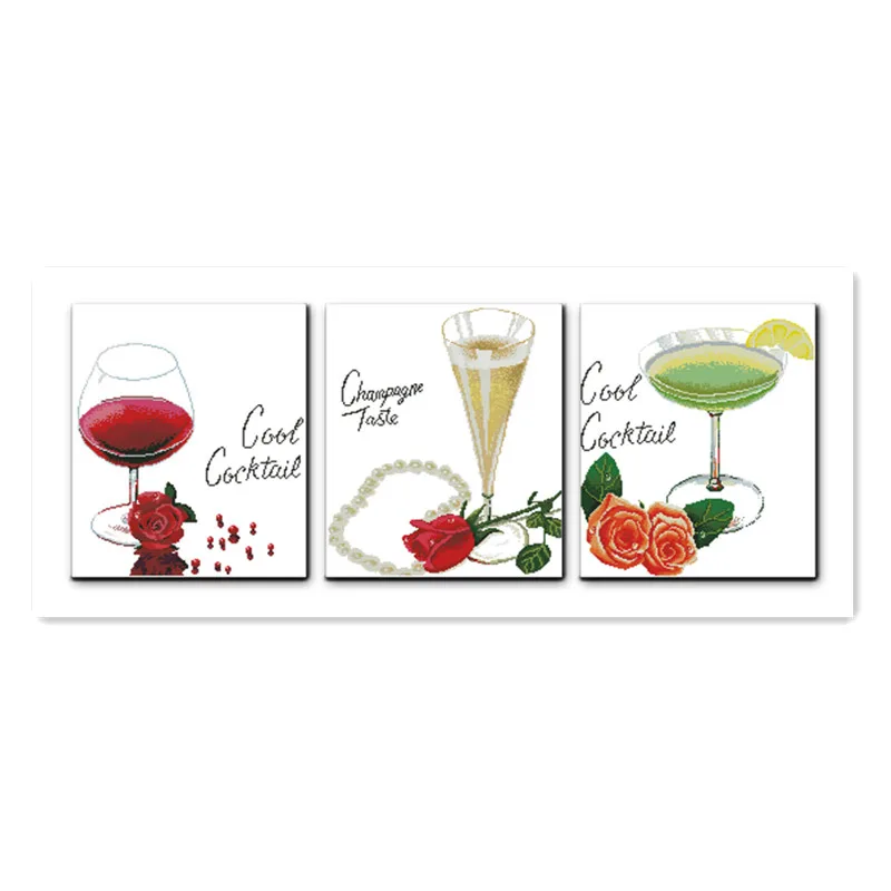 Clear print cloth cross stitch set accompany a lifetime triptych rose wine banner restaurant decoration wine glass paintings
Clear print cloth cross stitch set accompany a lifetime triptych rose wine banner restaurant decoration wine glass paintings