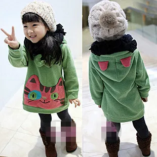 Girls Sweater Children clothing Autumn Winter kids Cartoon cat with a hood thickening fleece long design sweatshirt
Girls Sweater Children clothing Autumn Winter kids Cartoon cat with a hood thickening fleece long design sweatshirt