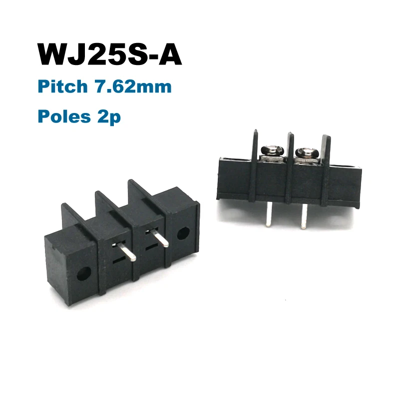50Pcs Pitch 7.62mm Barrier PCB Terminal Block Straight Pin 2P Morsettiera Connectors Bornier With Screw Holes 300V 15A 14AWG
50Pcs Pitch 7.62mm Barrier PCB Terminal Block Straight Pin 2P Morsettiera Connectors Bornier With Screw Holes 300V 15A 14AWG