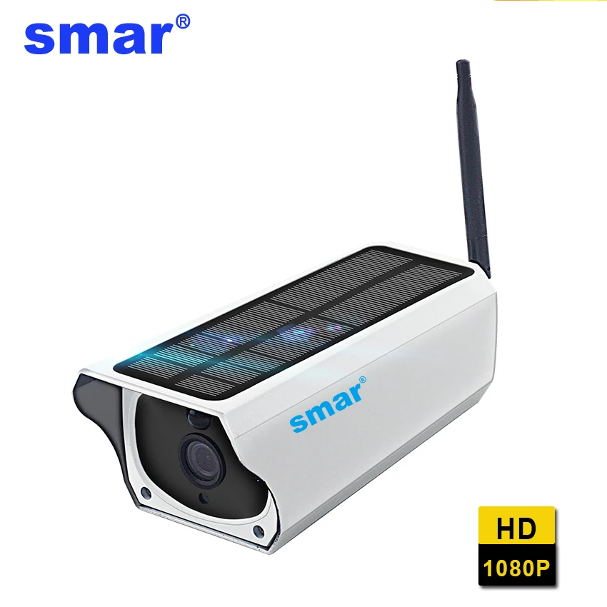 Smar 1080 P Солнечная камера водонепроницаемая наружная ночного видения 2MP Wifi
