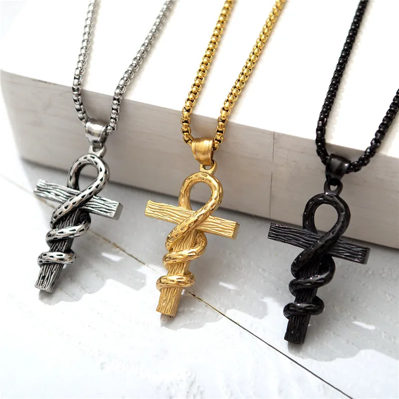 New Gothic Cross Snake Necklaces Pendants For Men Punk Rock Hip Hop Necklace Men Womens Necklaces Jewelry Gift
New Gothic Cross Snake Necklaces Pendants For Men Punk Rock Hip Hop Necklace Men Womens Necklaces Jewelry Gift