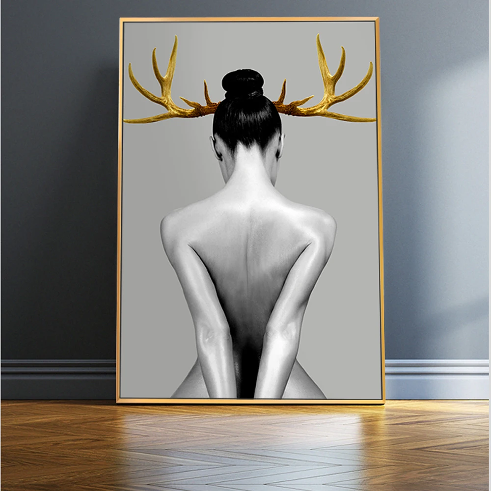 Modern Girl With Antlers Wall Art Canvas Prints Abstract Body Cosplay Art Paintings On The Wall Pictures For Living Room Decor
Modern Girl With Antlers Wall Art Canvas Prints Abstract Body Cosplay Art Paintings On The Wall Pictures For Living Room Decor