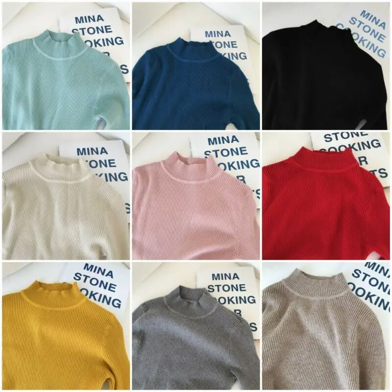 Knitted Women Pullover Shirt Slim Sweater Turtleneck Lady Elasticity Jumper Base
Knitted Women Pullover Shirt Slim Sweater Turtleneck Lady Elasticity Jumper Base