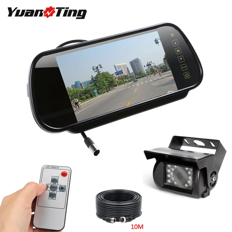 YuanTing Car Reverse Parking System 7 "ЖК экран монитор зеркало заднего вида + 4 Pin IR камера