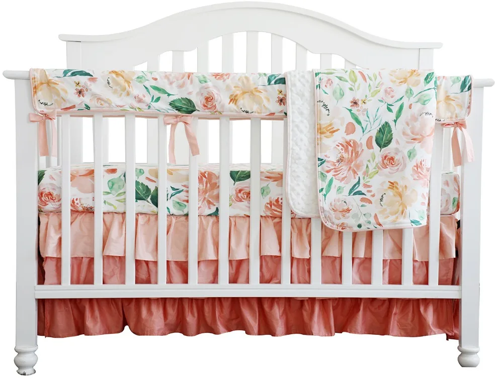 Secret Garden Coral Floral Ruffle Baby Minky Blanket Water color, Peach Floral Nursery Crib Skirt Set Baby Girl Crib Bedding
Secret Garden Coral Floral Ruffle Baby Minky Blanket Water color, Peach Floral Nursery Crib Skirt Set Baby Girl Crib Bedding