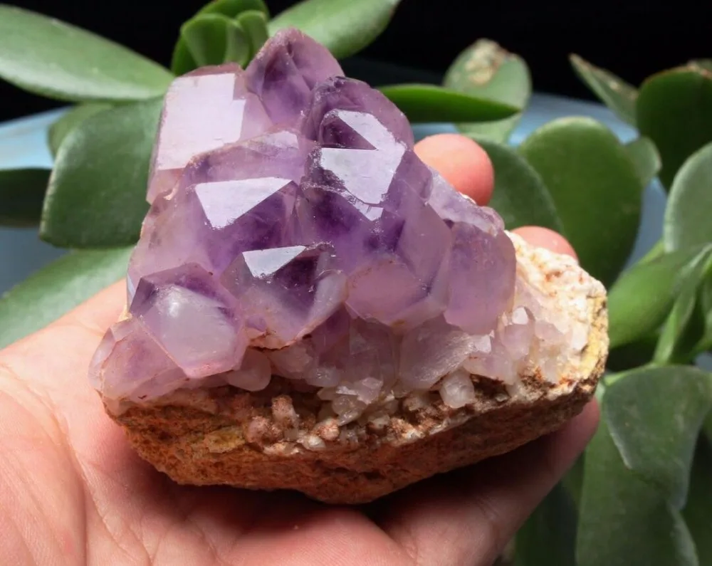 

Natural skeletal Elestial purple Crystal AMETHYST Point Cluster Specimen