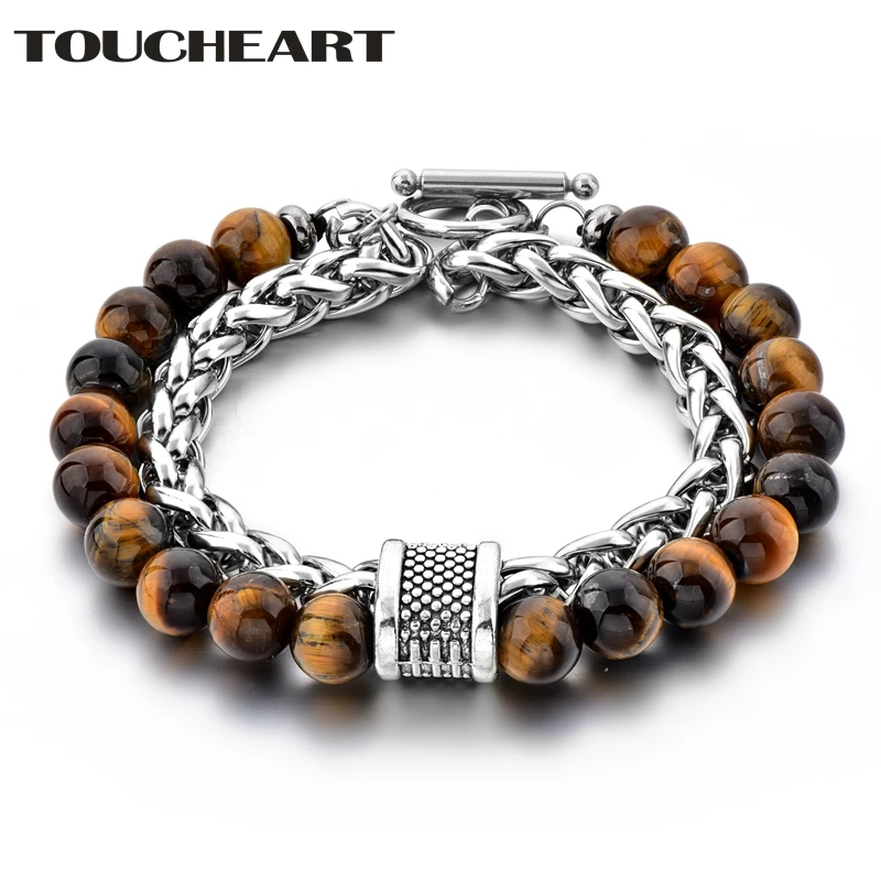 TOUCHEART Stainless Steel Tiger Eye Bracelet Handmade Bead Bracelet&Bangles Charm For Women Jewelry Making Bracelets SBR190039
TOUCHEART Stainless Steel Tiger Eye Bracelet Handmade Bead Bracelet&Bangles Charm For Women Jewelry Making Bracelets SBR190039