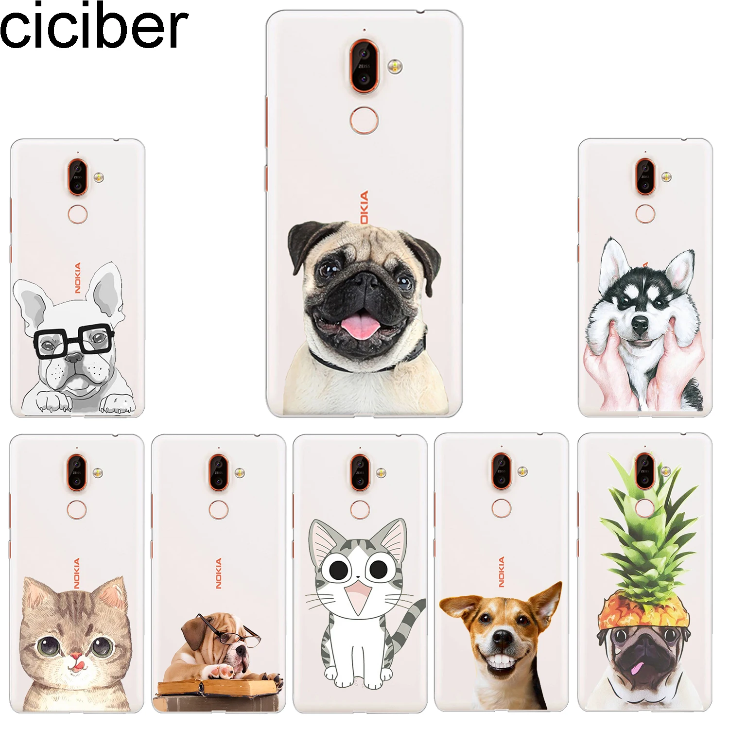 Ciciber чехол для телефона Nokia 9 PureView 1 2 3 5 6 7 8 Sirocco мягкая задняя крышка из ТПУ Plus Dog