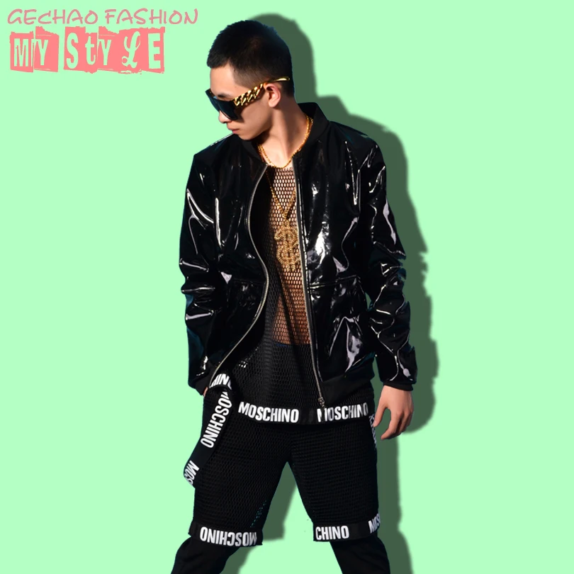M-6XL!!!!Chaoca big bar nightclub style black patent leather baseball set system stage night club bar singer costume.
M-6XL!!!!Chaoca big bar nightclub style black patent leather baseball set system stage night club bar singer costume.