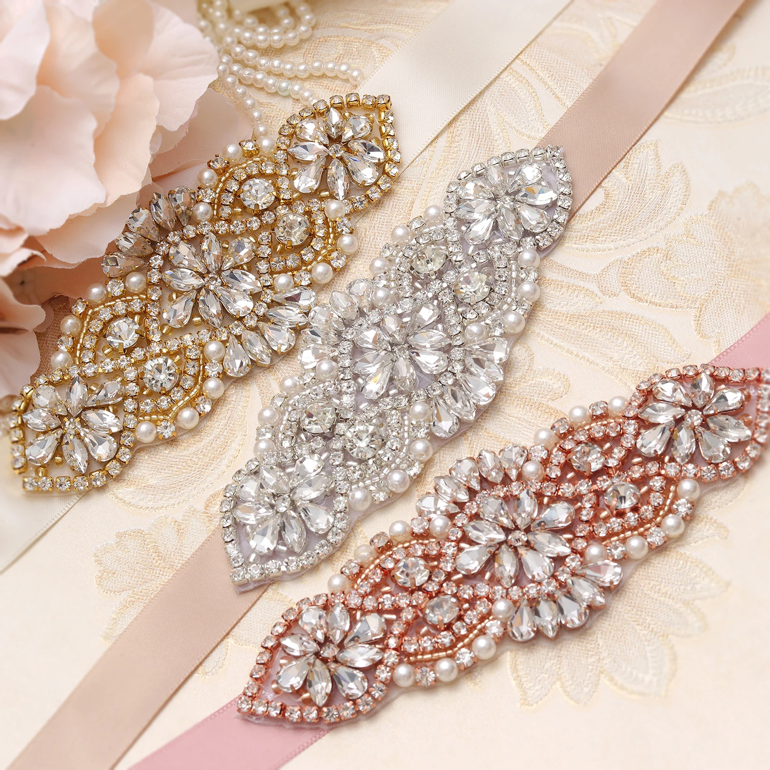MissRDress Pearls Wedding Belt Bridal Sash Gold Crystal Hand Beaded Rhinestones Bridal Dress Belt For Wedding Accessories JK852
MissRDress Pearls Wedding Belt Bridal Sash Gold Crystal Hand Beaded Rhinestones Bridal Dress Belt For Wedding Accessories JK852